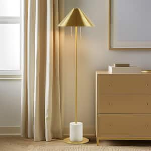 Brillora 60.5 in. Gold/Marble Standard Floor Lamp