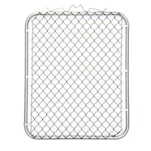 42 in. W x 48 in. H Galvanized Steel Chain Link Fence Black PVC Coated Steel Bent Frame Walk-Through Gate