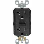 20 Amp 125-Volt Duplex SmarTest Self-Test Tamper Resistant GFCI Outlet, Black (9-Pack)