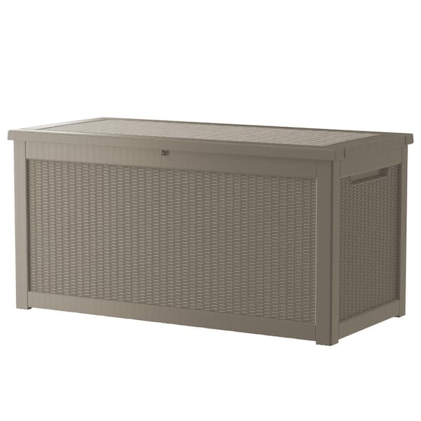 320 Gallon Lockable Resin Deck Box - Waterproof Outdoor Storage for Patio Furniture & Garden Tools, UV-Resistant Design