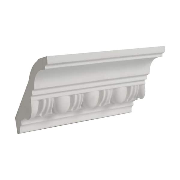 American Pro Decor 2-3/4 in. x 3-1/8 in. x 6 in. Long Egg and Dart Polyurethane Crown Moulding Sample