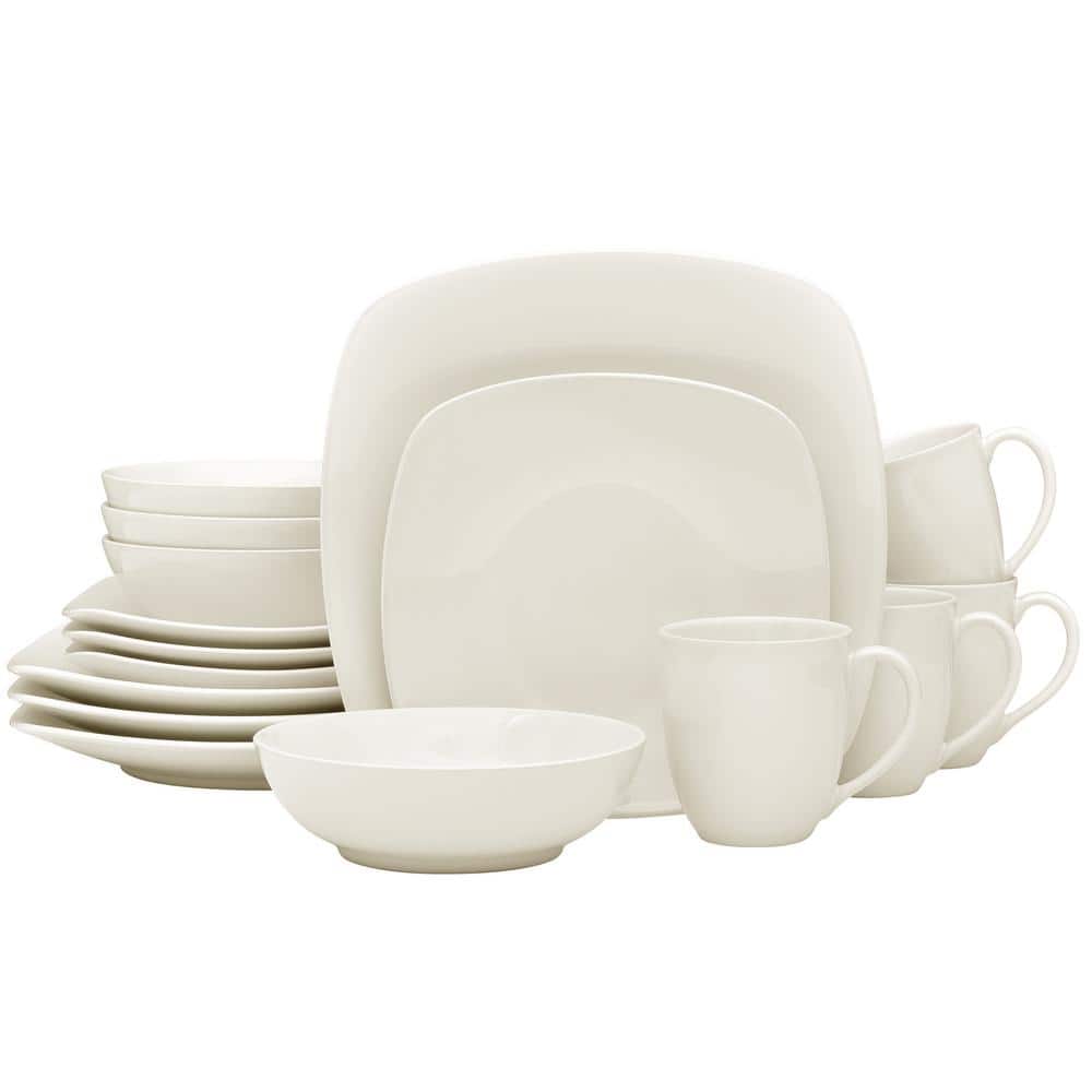 Colorwave Naked 16-Piece Square (Beige) Stoneware Dinnerware Set, Service For 4 price history on PriceWatchPro
