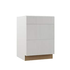 Designer Series Edgeley Assembled 24x34.5x23.75 in. Drawer Base Kitchen Cabinet in Glacier