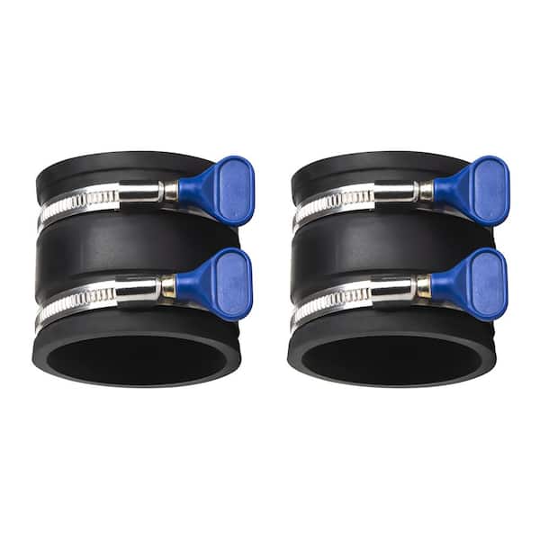 2-1/2 in. Dust Control Flex Cuff with Adjustable Key Hose Clamps, for Woodworking Dust Collection Fittings (2-Pack)