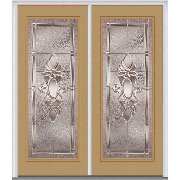 MMI Door 72 in. x 80 in. Heirloom Master Left-Hand Inswing Full Lite Decorative Glass Painted Steel Prehung Front Door
