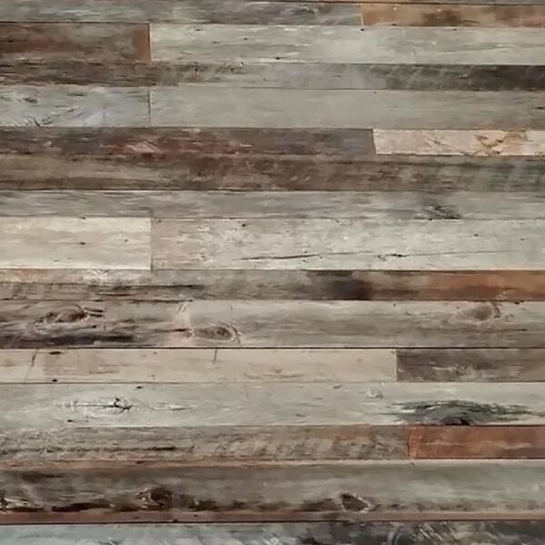 Unbranded 1 in. x 3 in. x 4 ft. Brown and Gray Weathered Barn Wood Shiplap Plank (10 sq. ft/Pack)