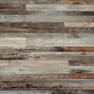 1 in. x 3 in. x 4 ft. Brown and Gray Weathered Barn Wood Shiplap Plank (10 sq. ft/Pack)