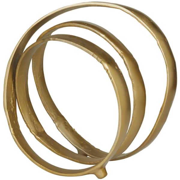 Litton Lane 7 in. x 13 in. Gold Aluminum Looped Abstract Sculpture