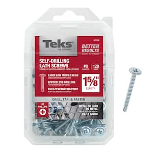 #8 x 1-5/8 in. Zinc-Plated Steel Phillips Truss-Head Lath Screws (120-Pack)