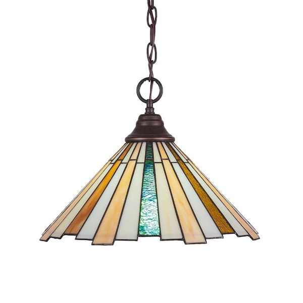Unbranded Kingston 100-Watt 1-Light Dark Granite Bowl Mini Pendant Light with Glass Shade