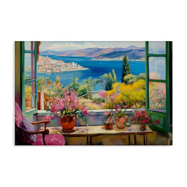 Stupell Industries Seaside Window View by LSR Design Studio Unframed Nature Graphic Art Print 30 in. x 45 in.