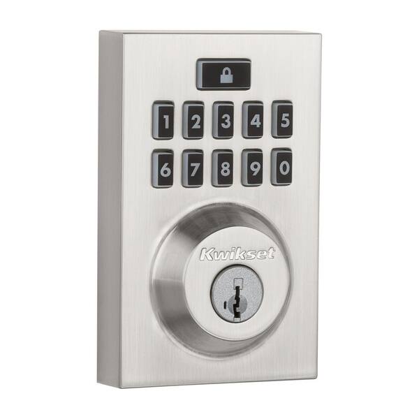 Kwikset Z-Wave SmartCode 914 Contemporary Single Cylinder Satin Nickel Electronic Deadbolt Featuring SmartKey Security