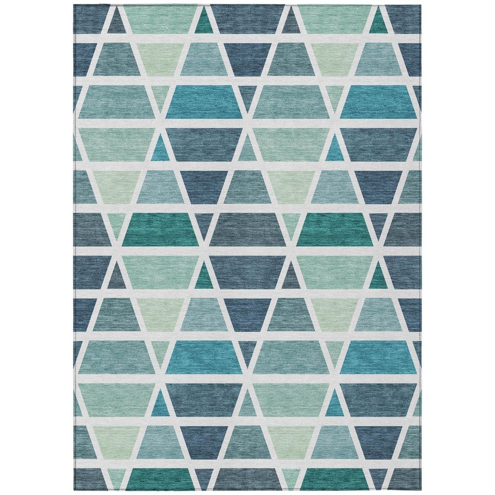 Chantille Machine Washable Indoor/Outdoor Abstract ACN2732 Teal 8 ft. x 10 ft. Area Rug price history on PriceWatchPro