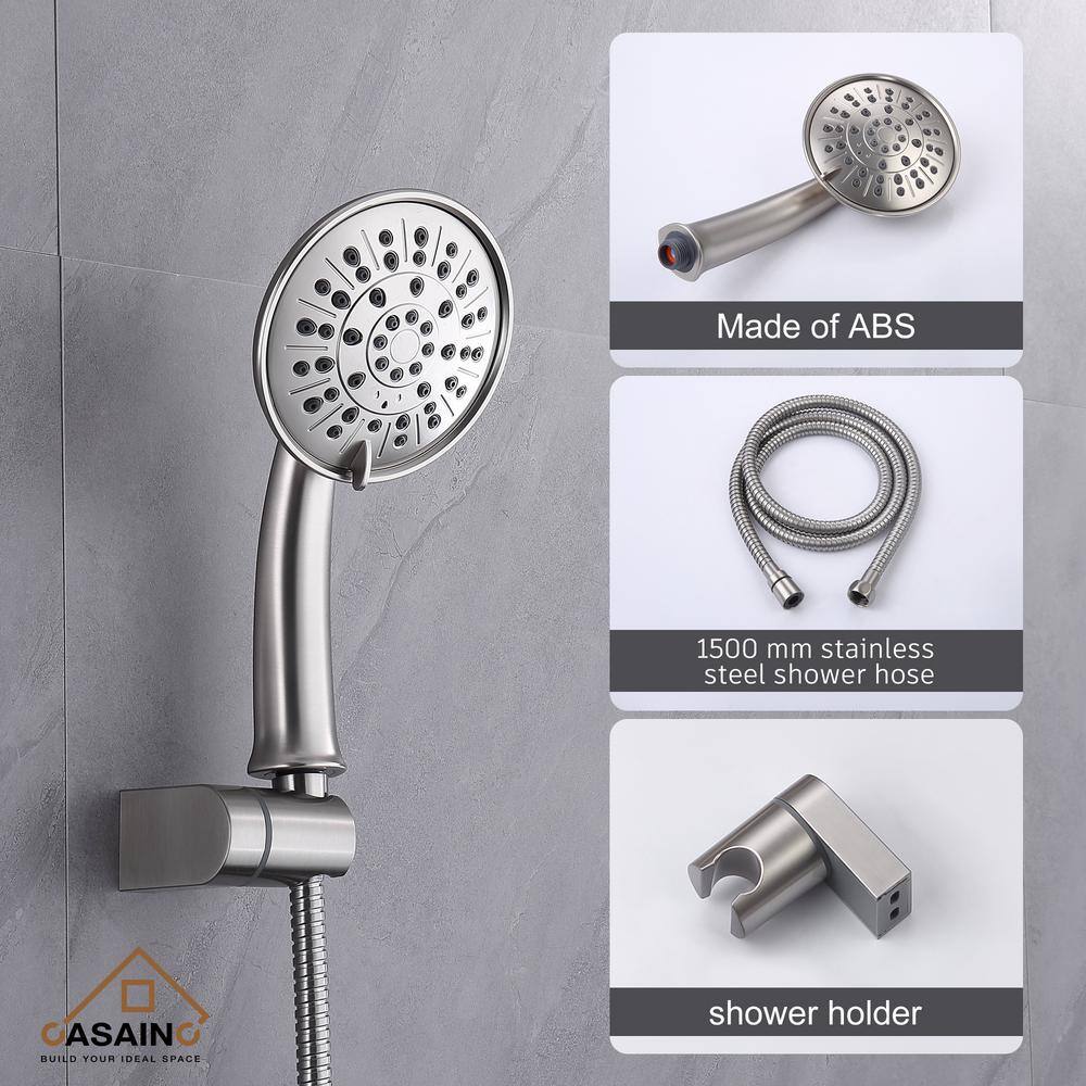 Brushed Nickel Wall Mounted Multi-Head Rain Shower System