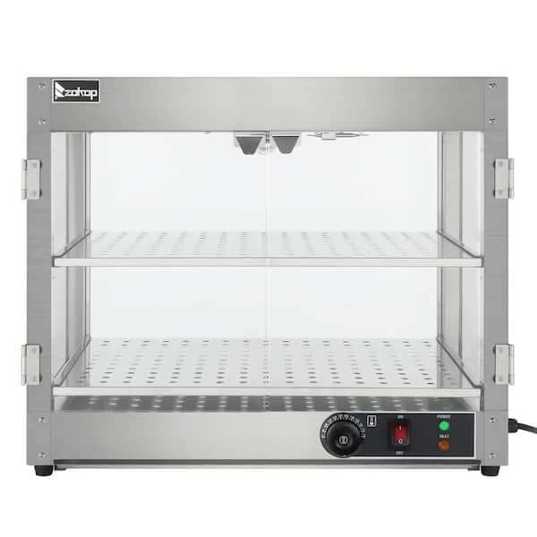 Karl home 40 qt. 2-Tier 24 in. Stainless Steel Commercial Electric Food Warmer Buffet Server with 1 Warming Sections and 1 Crocks