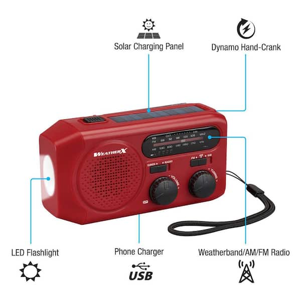 Flashlight - Hand Crank with AM/FM Radio and Emergency Siren