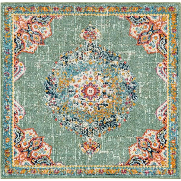 Penrose Alexis Green 6' 1 x 6' 1 Area Rug