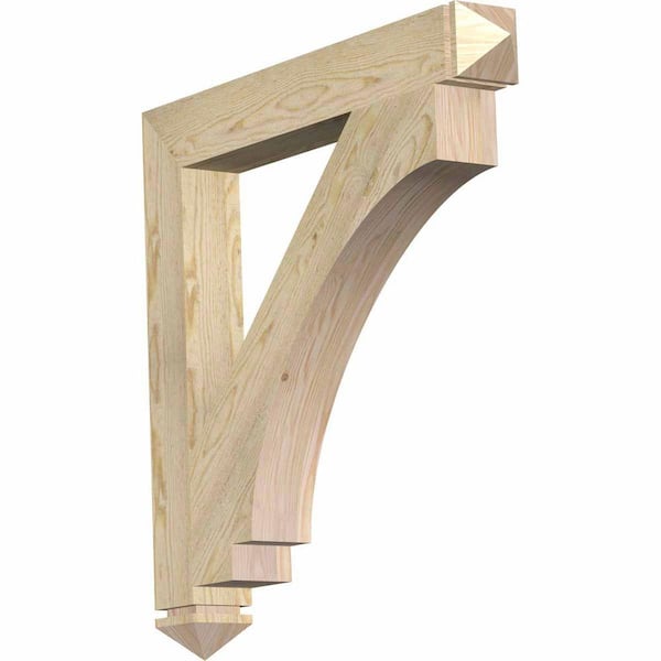 Ekena Millwork 4 in. x 32 in. x 32 in. Douglas Fir Imperial Arts and Crafts Rough Sawn Bracket