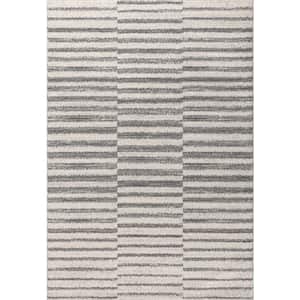 Lyla Offset Stripe Gray/Cream 4 ft. x 6 ft. Area Rug