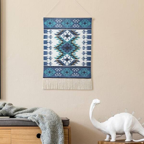 LR Home Southwestern 19.5 in. x 36 in. Teal / Blue / White