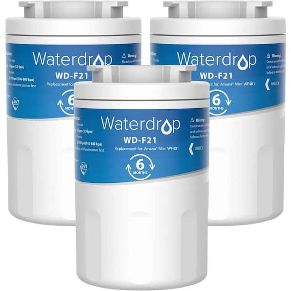 Waterdrop Refrigerator Water Filter Replacement, (3-Pack)