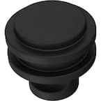 Classic Ringed 1-1/4 in. (32 mm) Round Matte Black Cabinet Knob