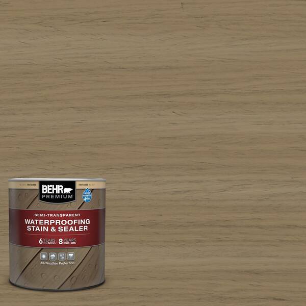 Behr Premium 1 Qt St 121 Sandal Semi Transparent Waterproofing Exterior Wood Stain And Sealer The Home Depot