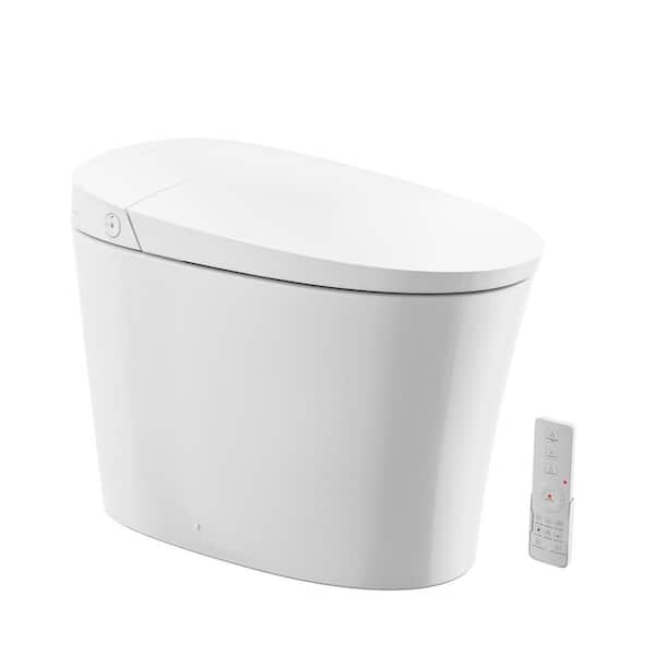 Viro V20 Smart Toilet 12" Rough-in ADA Height in White with Foam Shield, Integrated Tank, Auto Open/Close, Foot Sensor