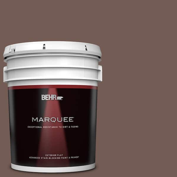 BEHR MARQUEE 5 gal. #220F-7 Yorkshire Brown Flat Exterior Paint & Primer