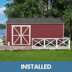 Professionally Installed Rookwood 10 ft. x 16 ft. Backyard Wood Shed with Smartside- Onyx Black Shingles (160 sq. ft.)