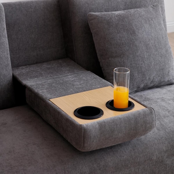 Grey Wood Outdoor Sofa Couch with Cushions, Ottoman, Box Grey Wood Outdoor Sofa Couch with Cushions, Ottoman, Box