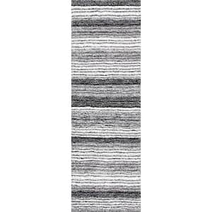 Drey Ombre Shag Gray Multi 3 ft. x 10 ft. Runner Rug