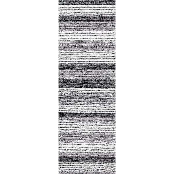 nuLOOM Drey Ombre Shag Gray Multi 3 ft. x 6 ft. Runner Rug