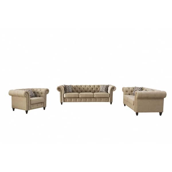 Acme Furniture Aurelia Beige Linen Sofa