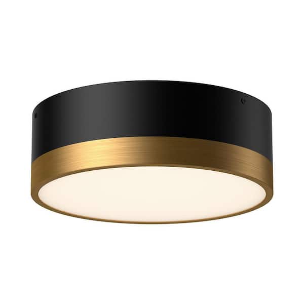 KUZCO BRISBANE 12 IN AGED BRASS FLUSH MOUNT