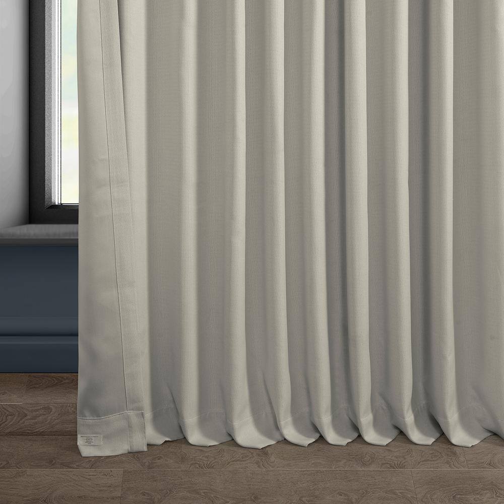 Birch Faux Linen Extra Wide Room Darkening Curtain Panel