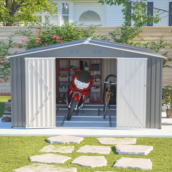 Hohuqeri 12 ft. W x 14 ft. D Outdoor Metal Tool Storage Shed