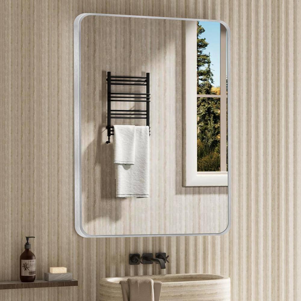 Crane Lake 22x30 Inch Silver Metal Framed Vanity Mirror