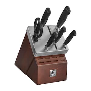 Four Star 7-Piece Stainless Steel Self-Sharpening Knife Block Set