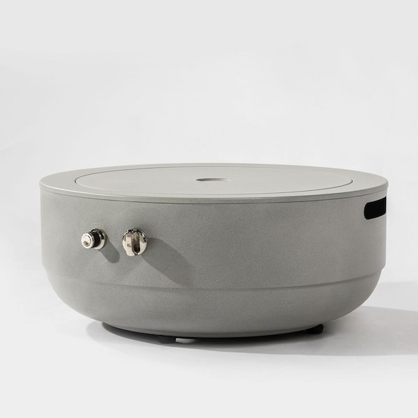 24 in. W 40000 BTU Gray Round Concrete Fire Pit