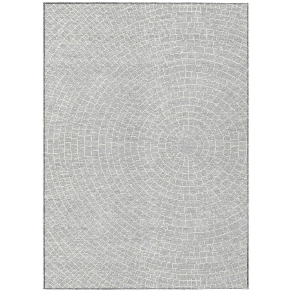 Chantille Machine Washable Indoor/Outdoor Abstract ACN2455 Silver 3 ft. x 5 ft. Area Rug price history on PriceWatchPro