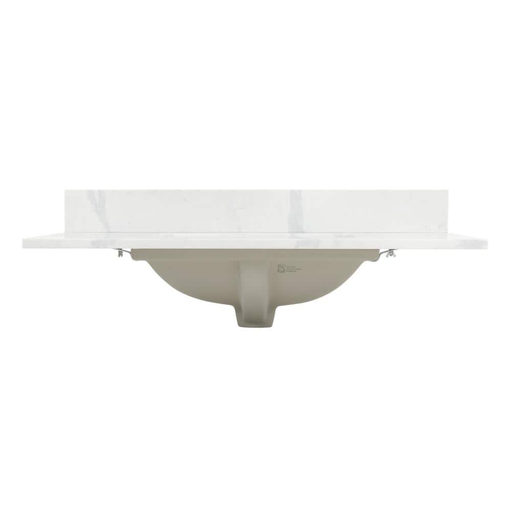 Arbios 36" Calacatta White Quartz Vanity Top with Sink