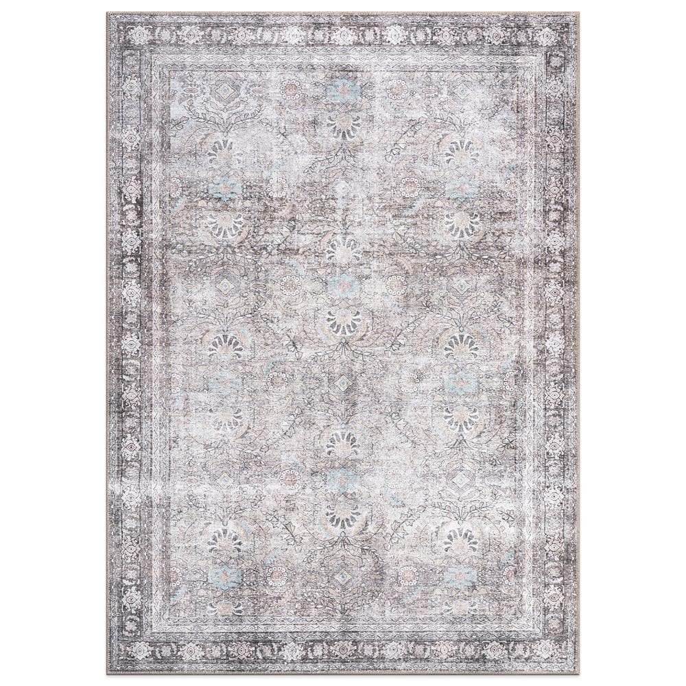 Amber Olive 7 ft. 7 in. x 9 ft. 6 in. Vintage Inspired Machine Washable Non Slip Area Rug price history on PriceWatchPro