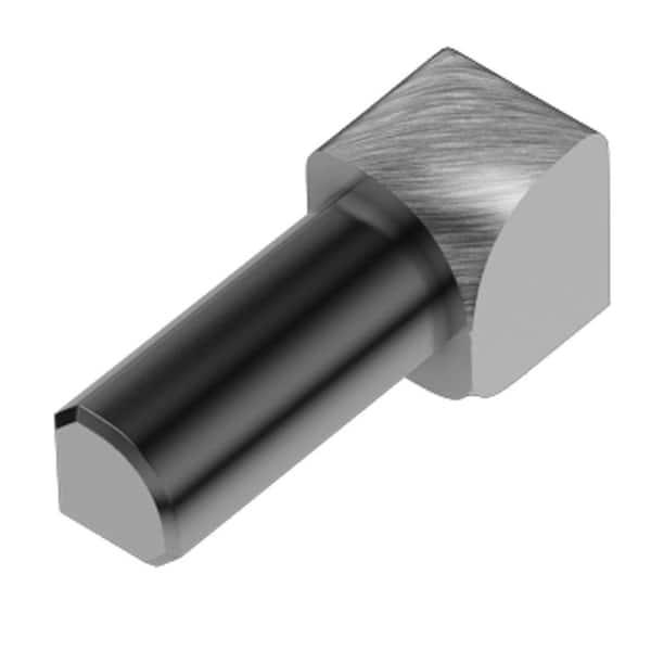 Schluter Rondec Brushed Chrome Anodized Aluminum 3/8 in. x 1 in. Metal 90 Degree Inside Corner