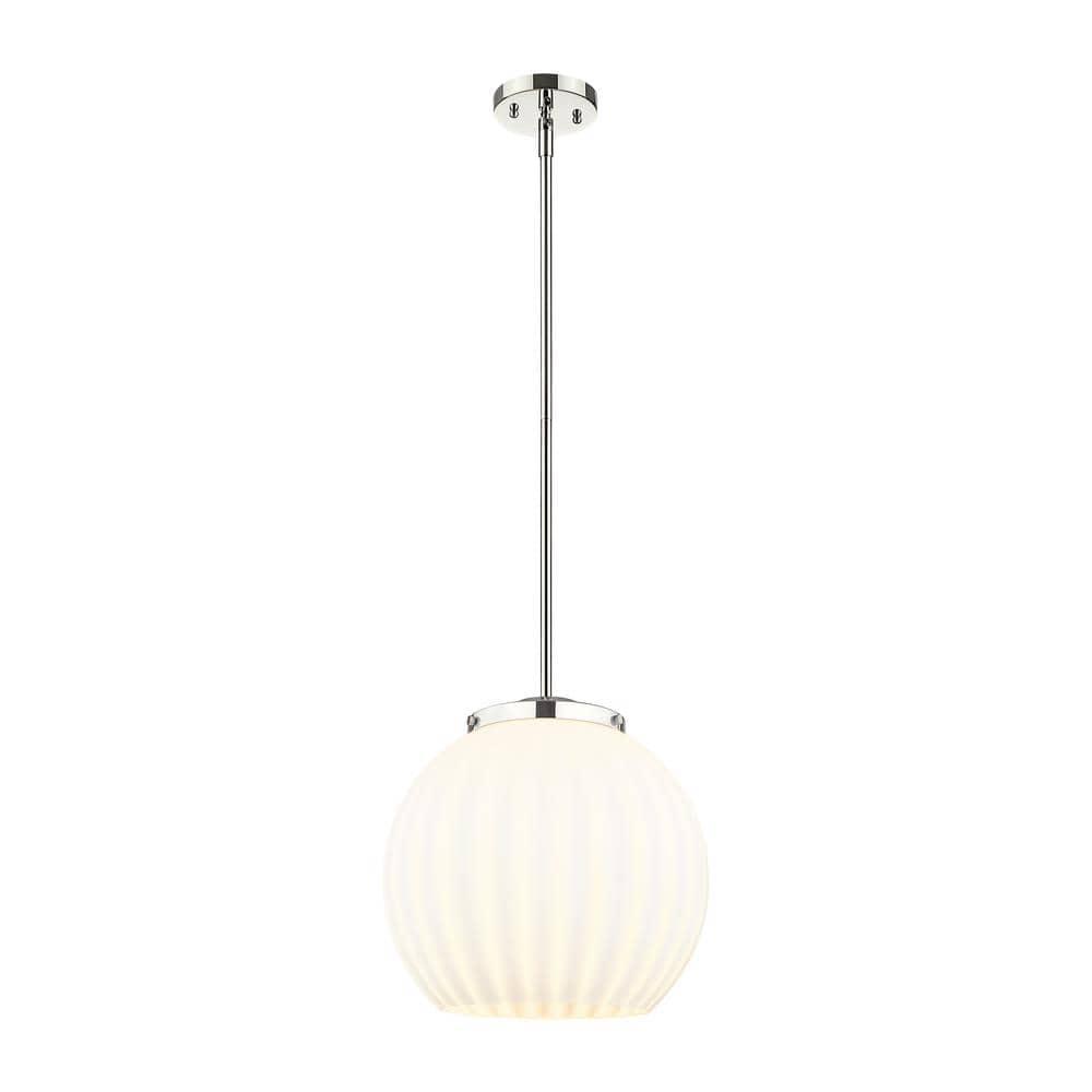 White Venetian 100-Watt 1-Light Polished Nickel Shaded Mini Pendant Light with Painted Glass Shade price history on PriceWatchPro
