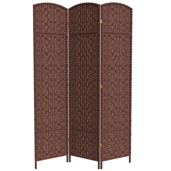 7 ft. Dark Red 3-Panel Room Divider