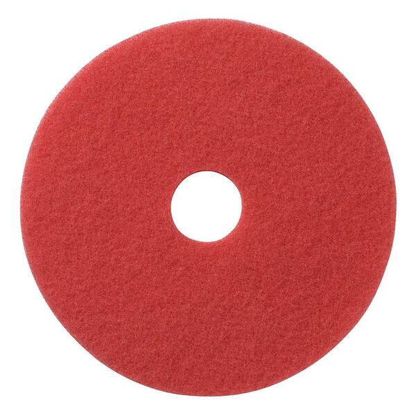 Glit 13 in. Red Daily Floor Cleaning and Buffing Pad (5-Pack)