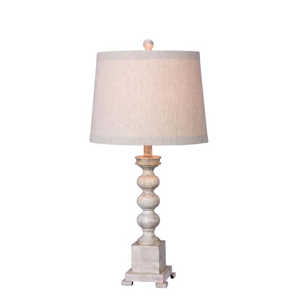 Fangio Lighting 29 in. Antique White Resin Table Lamp