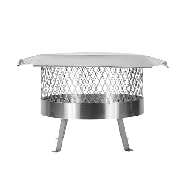 HY-C 16 in. Round Slip-In Welded Leg Single Flue Chimney Cap in Stainless Steel