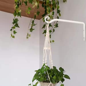 12 in. Plant Hangers Outdoor White Heavy-Duty Plant Hanging Bracket Hook (2-Pack) Metal